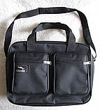 Чоловіча сумка es2610 чорна через плече зручна портфель А4 32х24см, фото 4