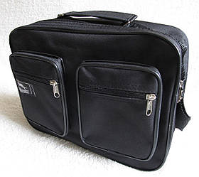 Чоловіча сумка es2611 чорна через плече міцна папка портфель А4 32х24см