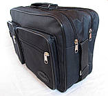 Чоловіча сумка es2640 чорна через плече зручний портфель А4 35х24см, фото 3
