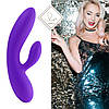 Гнучкий вібратор кролик з двома моторами FeelzToys Lea Rabbit Vibrator Medium Purple 777Shop.com.ua, фото 2