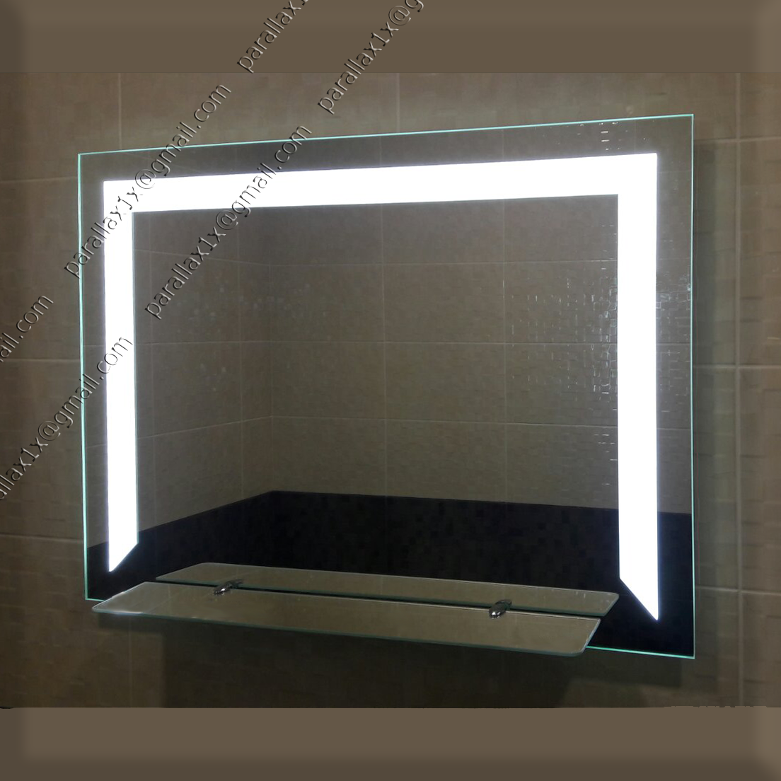 Дзеркало з LED-підсвіткою з полицею, 800х600 мм, L32