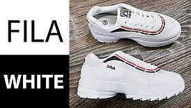 Fila Disruptor Білі з смугою кросівки жіночі розміри: 36 - 41