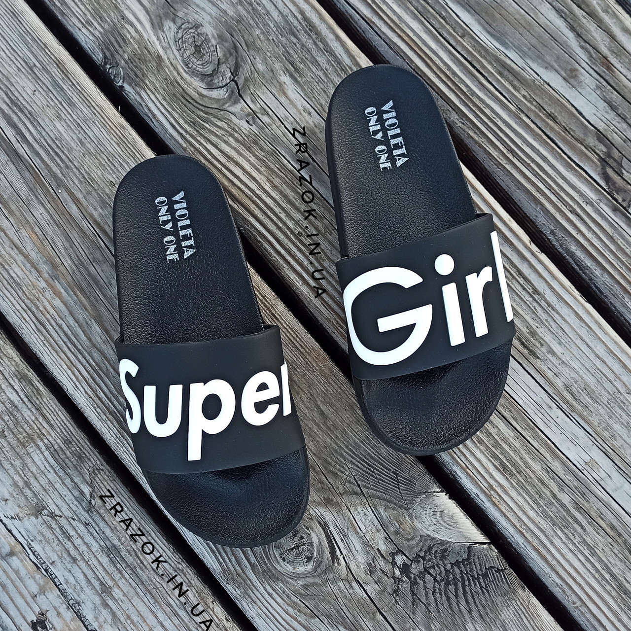 S36 р uper Girl чорні Шльопанці гумові тапочки тапки жіночі пляжні шльопанці гумові тапочки чорні