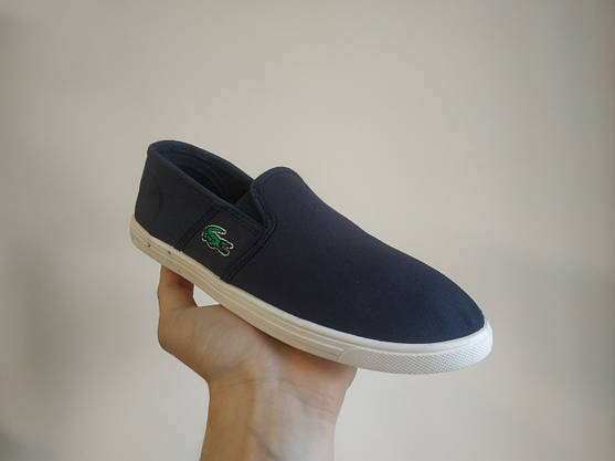 Lacoste Мокасини сліпони кеди балетки сині темносиние м'які легкі літні, фото 4