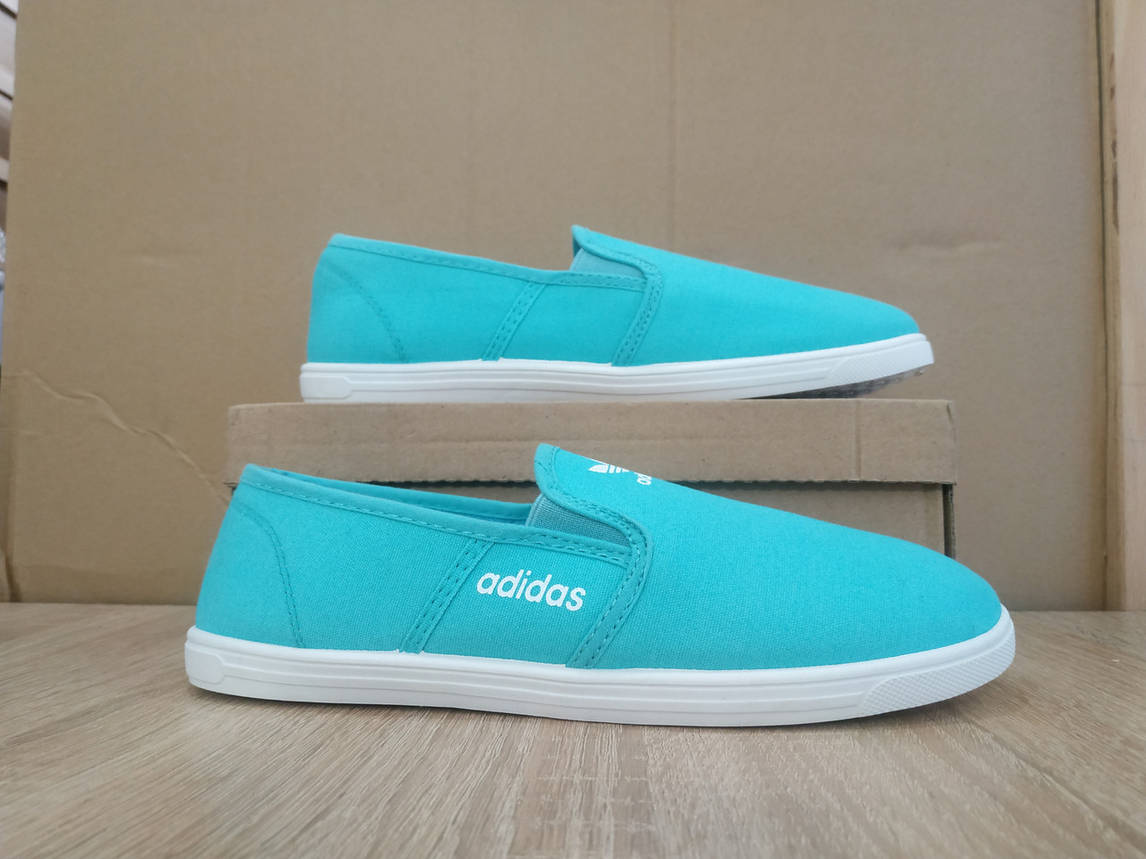 Adidas Мокасини сліпони кеди балетки бірюзові м'ятні блакитні м'які легкі літні, фото 1