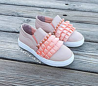 Рожеві туфлі туфельки дитячі кеди на дівчинку до школи взуття для школи шкільне взуття пудрові