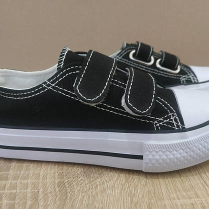 27р -29 рр Дитячі та підліткові кеди конверси AIL STAR в стилі Converse липучка чорні чорно білі, фото 5