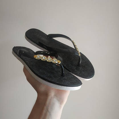 В'єтнамки з сердечками на плоскій підошві шльопанці капці на платформі сланці тапки, фото 3