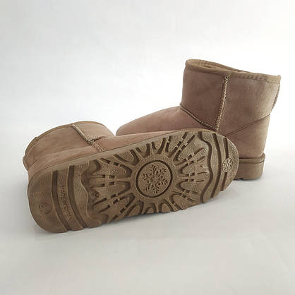 Уггі UGG короткі 16 см - висота сірі бежеві екологічна замша Жіночі уггі 36 р, фото 3