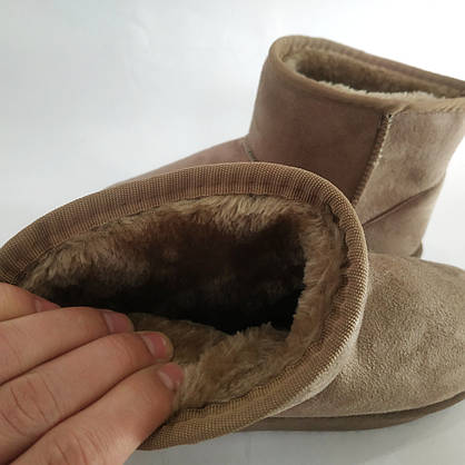 Уггі UGG короткі 16 см - висота сірі бежеві екологічна замша Жіночі уггі 36 р, фото 5