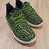Розмір 32 33 Кросівки сітка кеди зелені білі дитячі літні на шнурках, фото 2