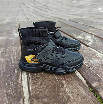 Кросівки шкіряні чорні шкарпетки дитячі кросівки nike air vapormax літні, фото 2