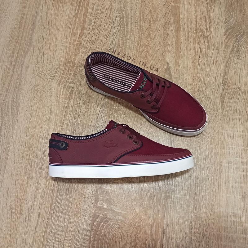 Сліпони кеди бордові червоні кросівки lacoste лакост