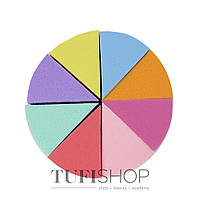Спонж для макияжа Puffy треугольнички разноцветные 8 шт