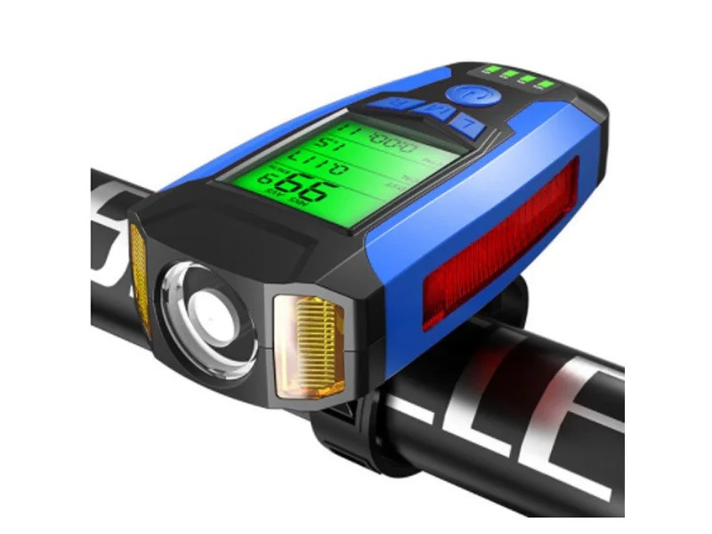 Вело фара з сигналом і велокомп'ютер Velo DEN-072, фото 1