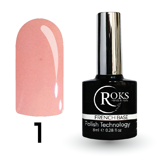 Камуфлирующая база РОКС rubber base French ROKS 8ml. персиковий
