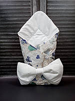 Конверт-одеяло с подушкой HappyTot Сердечки белый 1508