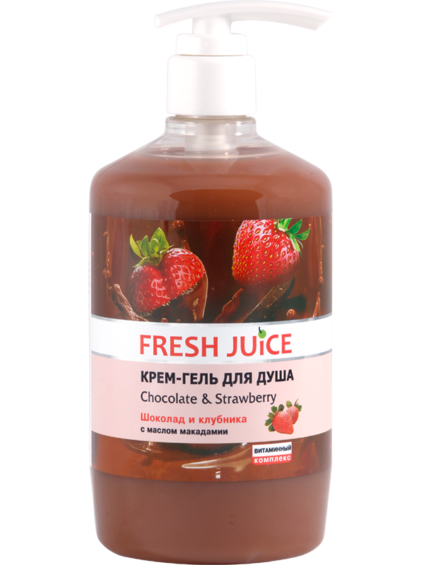 Крем-гель для душу. Шоколад і полуниця 750 мл Fresh Juice