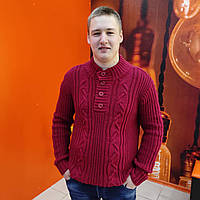 Мужской бордовый свитер 30% шерсть Польша
