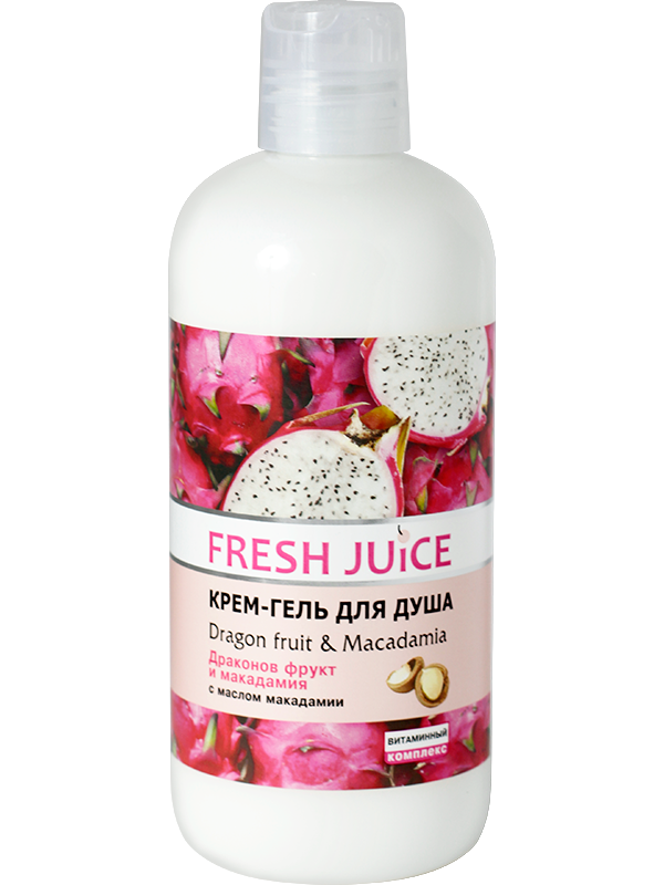 Крем-гель для душу. Драконів фрукт і макадамія 500 мл Fresh Juice