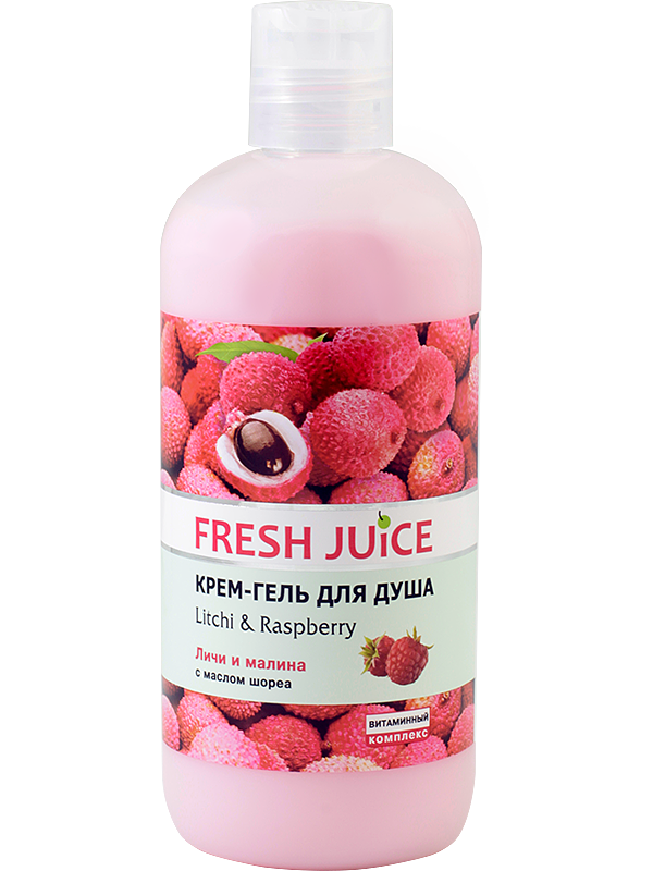 Крем-гель для душу. Лічі і малина 500 мл Fresh Juice