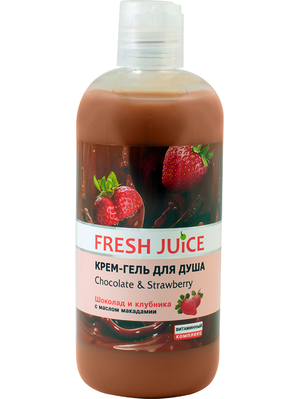 Крем-гель для душу. Шоколад і полуниця 500 мл Fresh Juice