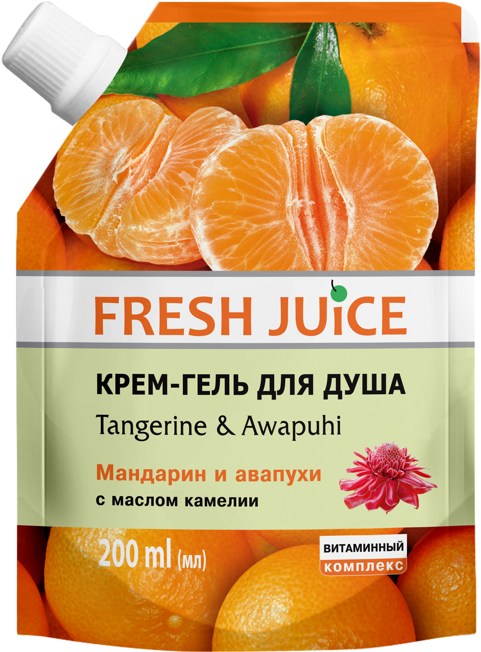 Крем-гель для душу. Мандарин, імбир, 200 мл Fresh Juice