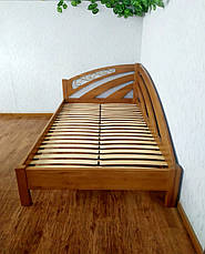 Полуторная угловая кровать из массива дерева с кованным элементом "Радуга" от производителя, фото 2
