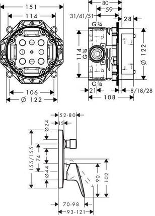 Душова система Hansgrohe Logis Croma Select E, фото 2