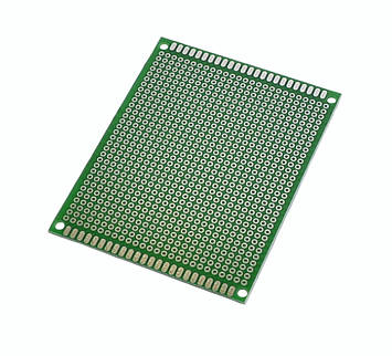 Плата макетна одностор. FR4 70х90мм, крок 2.54мм, з маскою, Китай