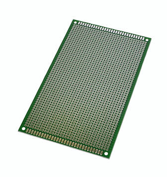 Плата макетна одностор. FR4 90х150мм, крок 2.54мм, з маскою, Китай