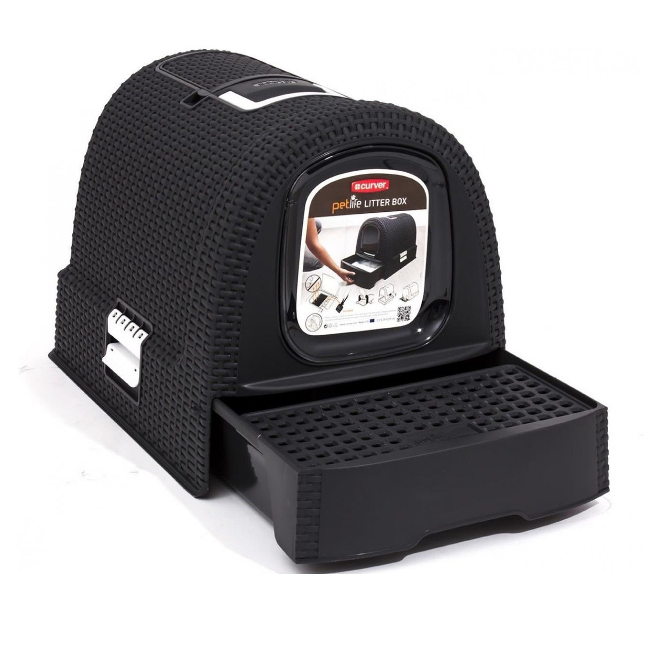 Туалет для Кошек Закрытый Curver Cat Litter Box (00615) Черный — Купить