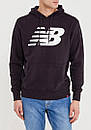 Худі з білим логотипом New Balance | чорна толстовка, фото 2