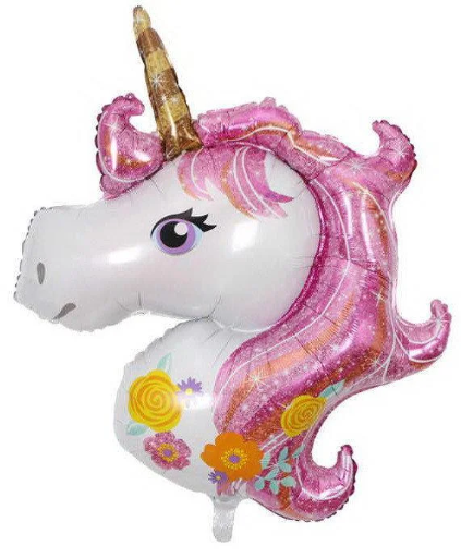 Фольгована куля "Єдиноріг в кольорах" 93х114 см (Китай) в упаковці, фото 1