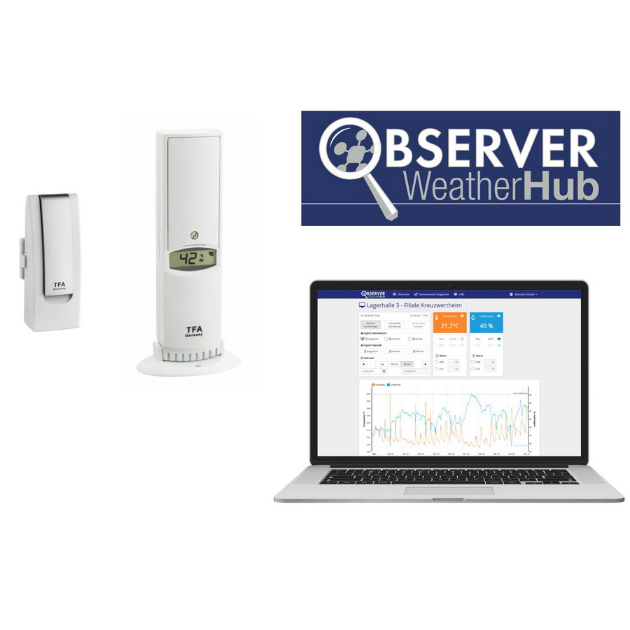 Стартовий комплект WeatherHub "Observer", датчик температури/вологості - Tfa 31401202 (31401202), фото 1