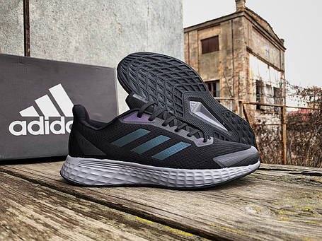 Чоловічі кросівки Adidas Duramo Hameleon Reflective чорні із сірим, фото 1