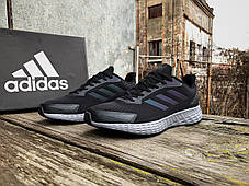 Чоловічі кросівки Adidas Duramo Hameleon Reflective чорні із сірим, фото 3