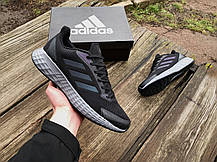 Чоловічі кросівки Adidas Duramo Hameleon Reflective чорні із сірим, фото 5