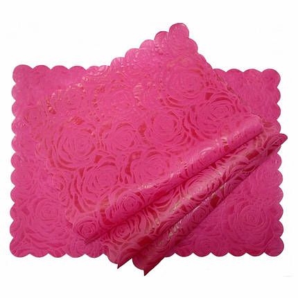 Набір серветок Flowers на полички в холодильник 4 шт 30х50 см малиновий, фото 1