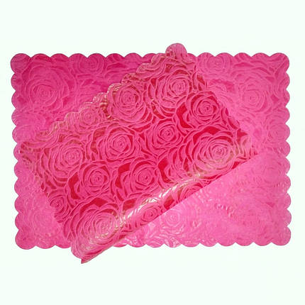 Набір серветок Flowers на полички в холодильник 4 шт 30х50 см малиновий, фото 3