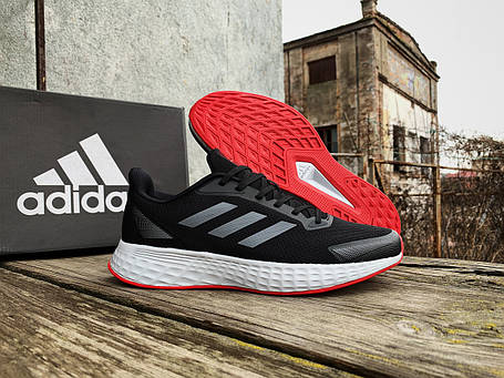Чоловічі кросівки Adidas Duramo Black Grey Red чорні сірі, фото 1