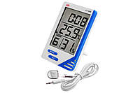 Термометр электронный с гигрометром, часами, будильником, календарём и выносным датчиком КТ 908