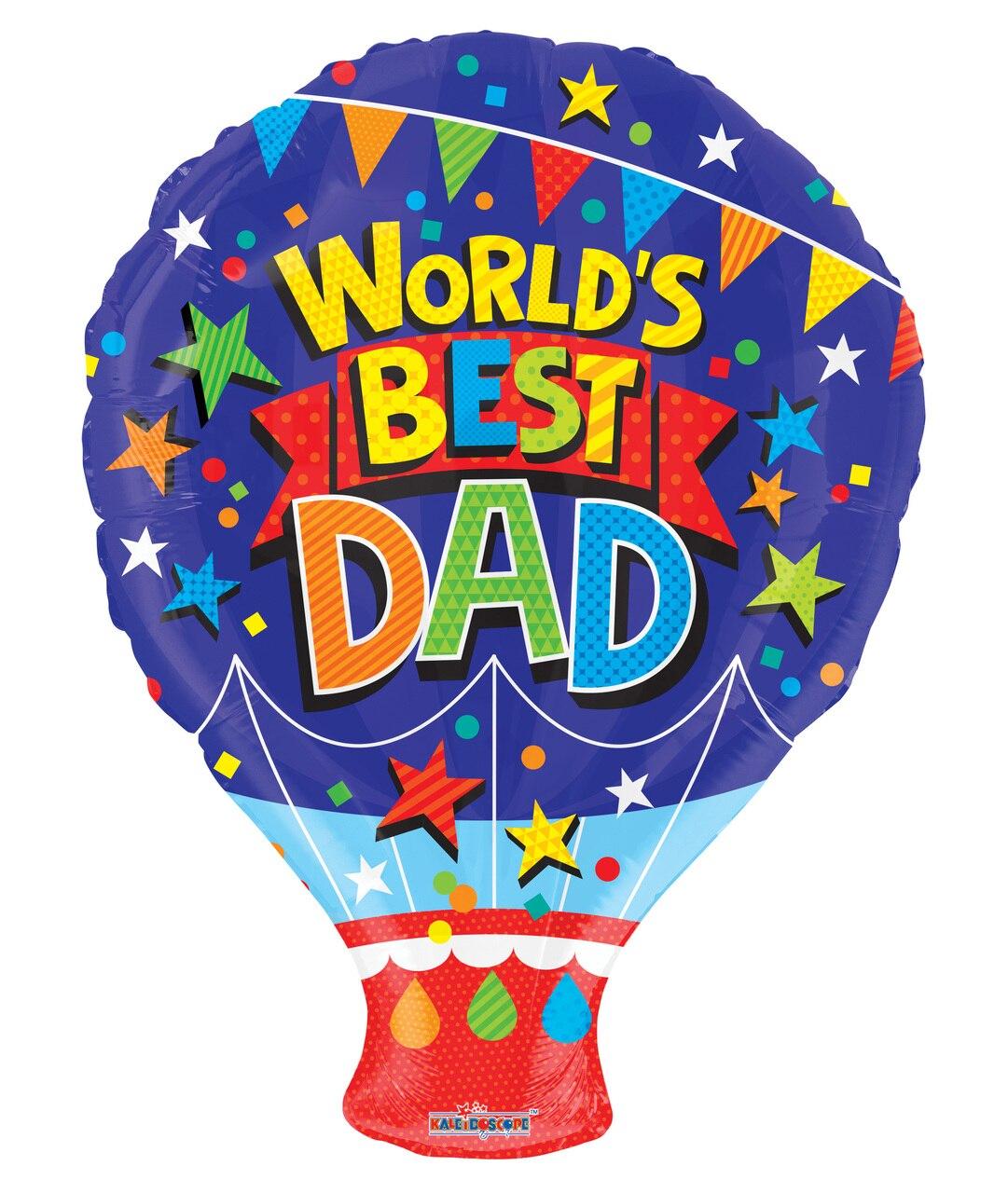 До 18" World's Best Dad Shape, фольгована куля фольга — Найкраща у світі Папа, фото 1