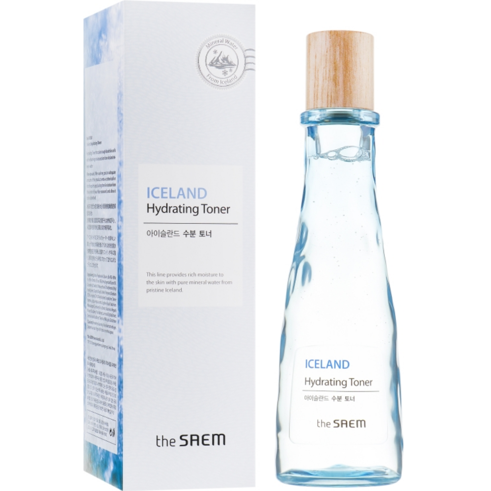 Мінеральний зволожуючий тонер для обличчя The Saem Iceland Hydrating Toner 140 мл (8806164163269), фото 1