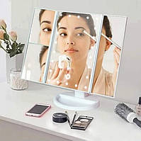 Дзеркало потрійне для макіяжу Superstar Magnifying Mirror із LED-підсвічуванням прямокутне зі збільшенням.