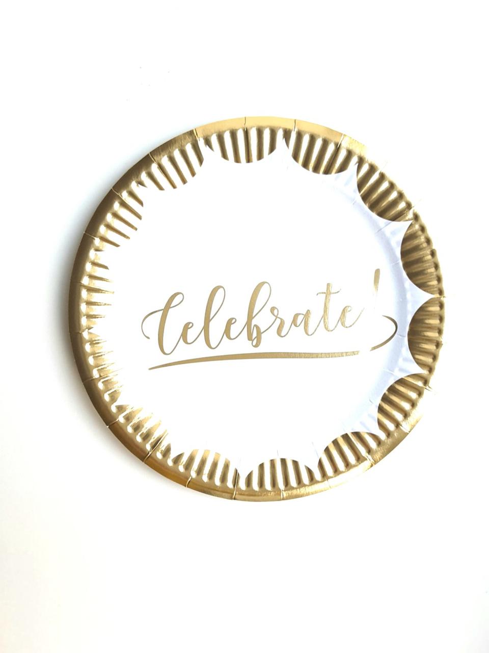 Тарілки святкові паперові одноразові Celebrate