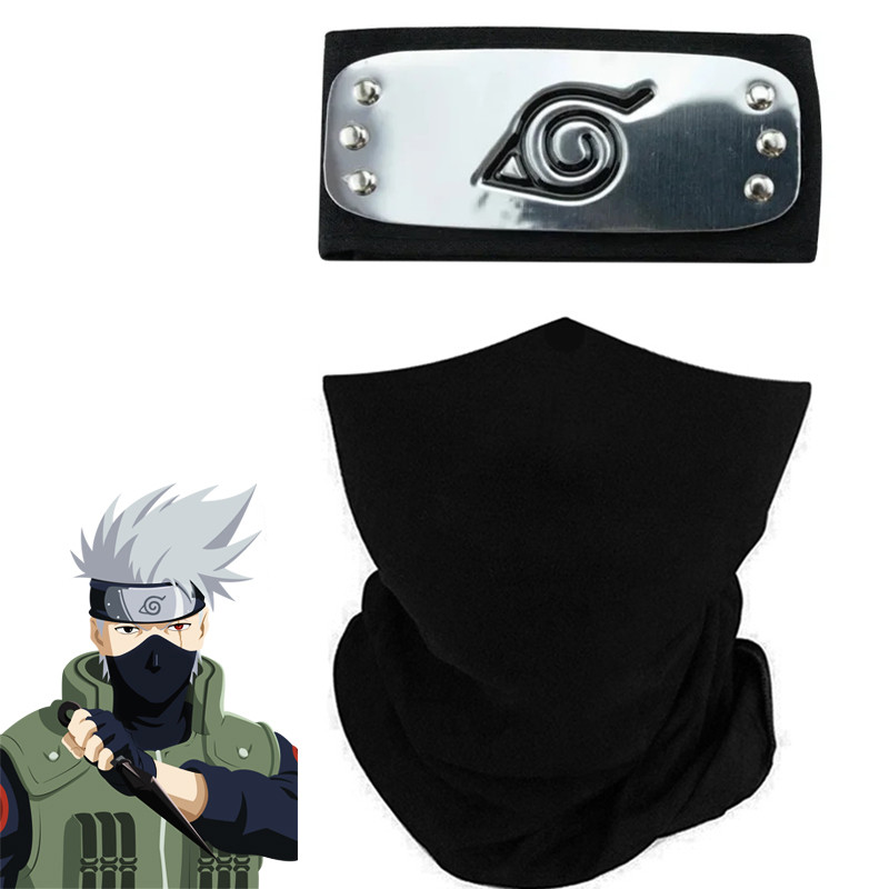 Набір Какаші з аніме Наруто: Маска + Пов'язка Прихованого Листя | Косплей Какаші Хатаке | Cosplay Kakashi Hatake, фото 1