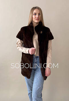 Стильний жилет з норки в стилі "мілітарі", розмір 48, в наявності