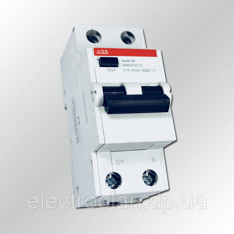 Дифавтомат ABB 10A 30мА 2р Basic M BMR415C10