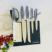 Набор кухонных ножей Edenberg на магнитной подставке. Ножи для кухни EB-3614, 9 предметов
